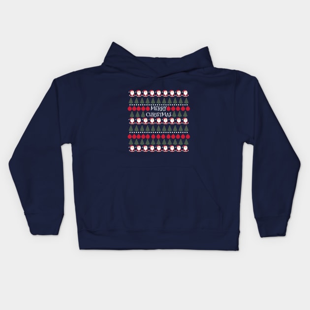 Santa Claus Ugly Christmas Sweater Shirt Kids Hoodie by MedleyDesigns67